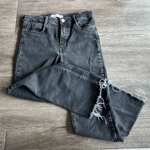 Zara distressed high waist denim